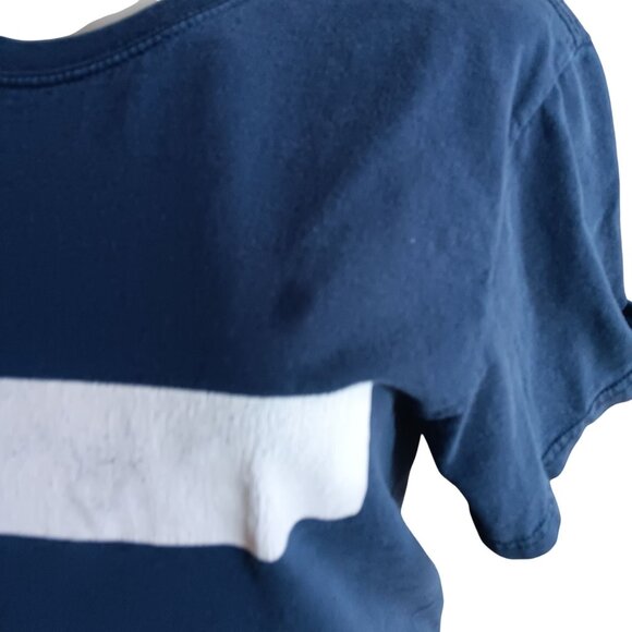 Vinage Women's Small T-shirt Y2K Colorado State Flag Navy Blue Crew Neck Gildan - Picture 4 of 7